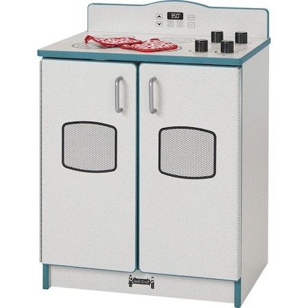 Jonti-Craft Play Kitchen Stove, Teal Edge, 20inWx15inDx27inH, Gray JNT2409JCWW005